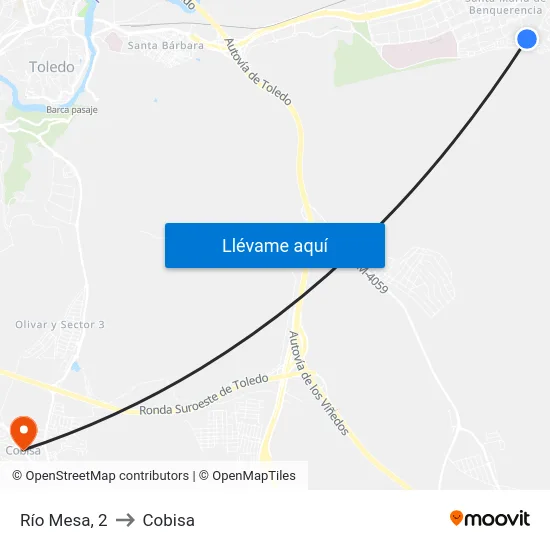 Río Mesa, 2 to Cobisa map