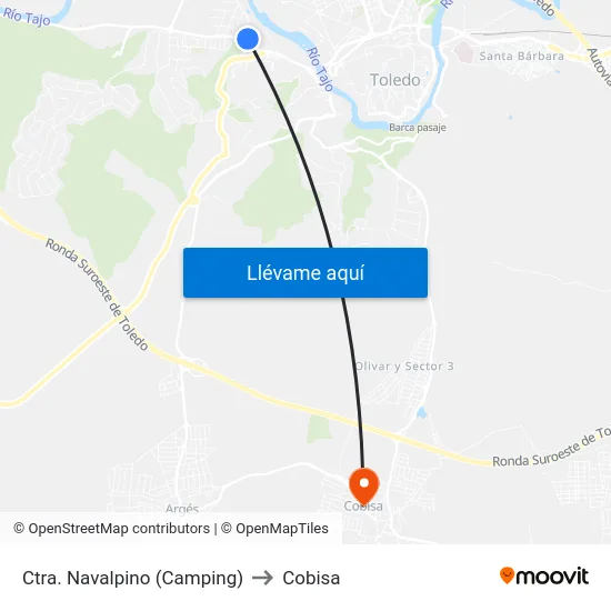 Ctra. Navalpino (Camping) to Cobisa map