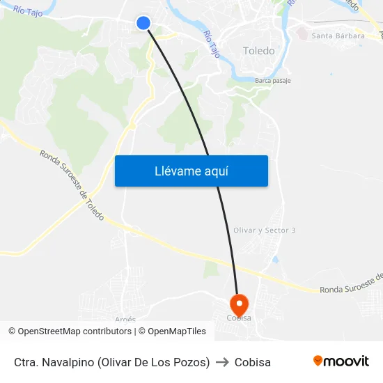 Ctra. Navalpino (Olivar De Los Pozos) to Cobisa map