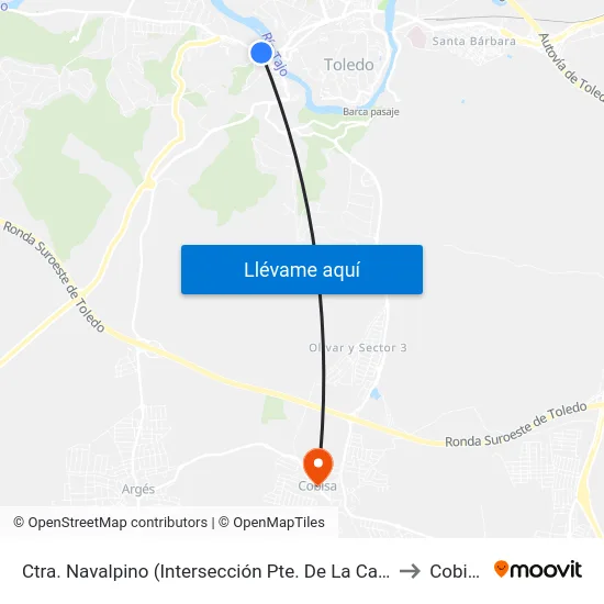 Ctra. Navalpino (Intersección Pte. De La Cava) to Cobisa map