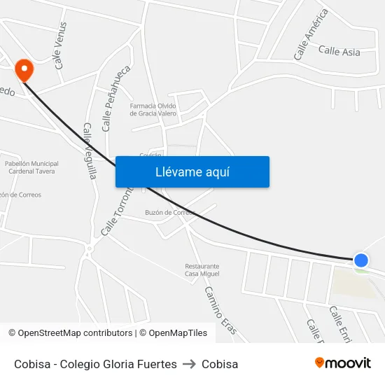 Cobisa - Colegio Gloria Fuertes to Cobisa map