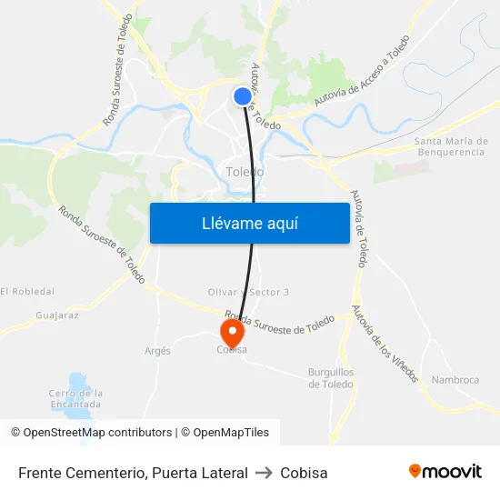 Frente Cementerio, Puerta Lateral to Cobisa map