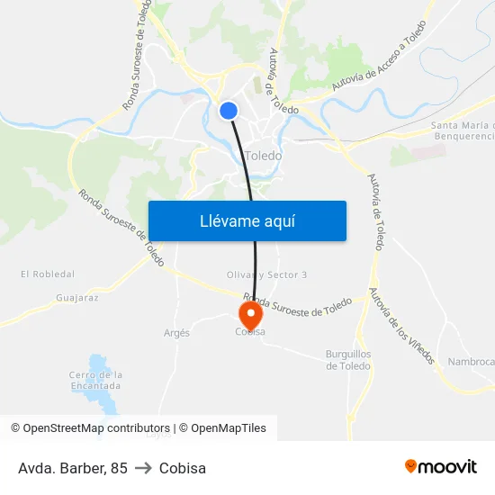 Avda. Barber, 85 to Cobisa map