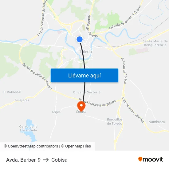 Avda. Barber, 9 to Cobisa map
