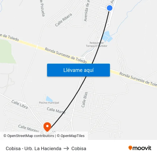 Cobisa - Urb. La Hacienda to Cobisa map