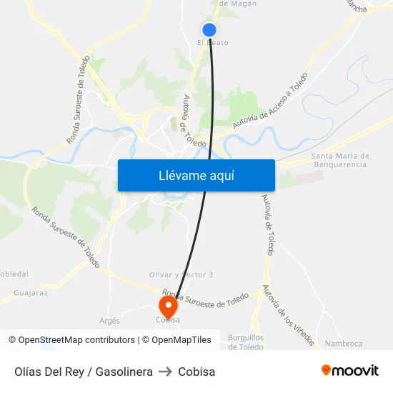 Olías Del Rey / Gasolinera to Cobisa map