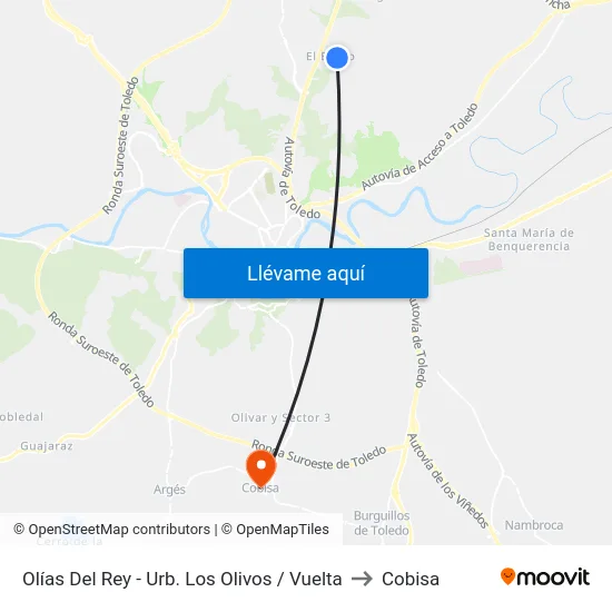 Olías Del Rey - Urb. Los Olivos / Vuelta to Cobisa map
