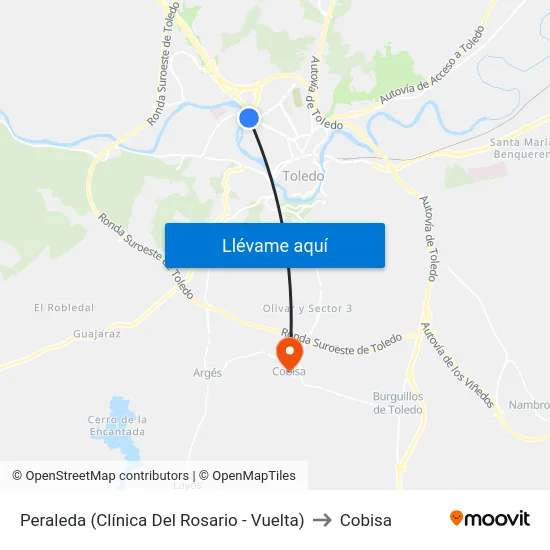 Peraleda (Clínica Del Rosario - Vuelta) to Cobisa map