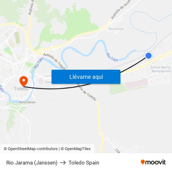 Rio Jarama (Janssen) to Toledo Spain map