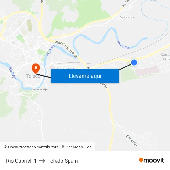 Río Cabriel, 1 to Toledo Spain map