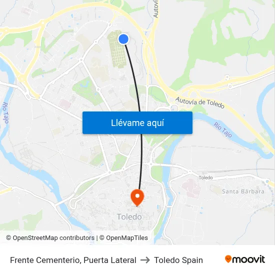 Frente Cementerio, Puerta Lateral to Toledo Spain map