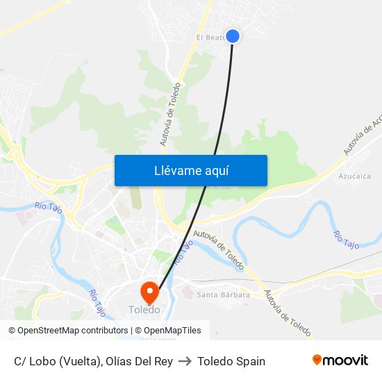 C/ Lobo - Vuelta (Olías Del Rey) to Toledo Spain map