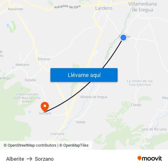 Alberite to Sorzano map