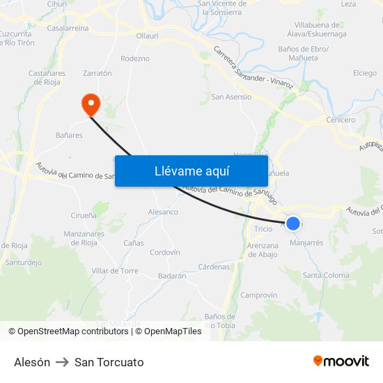 Alesón to San Torcuato map