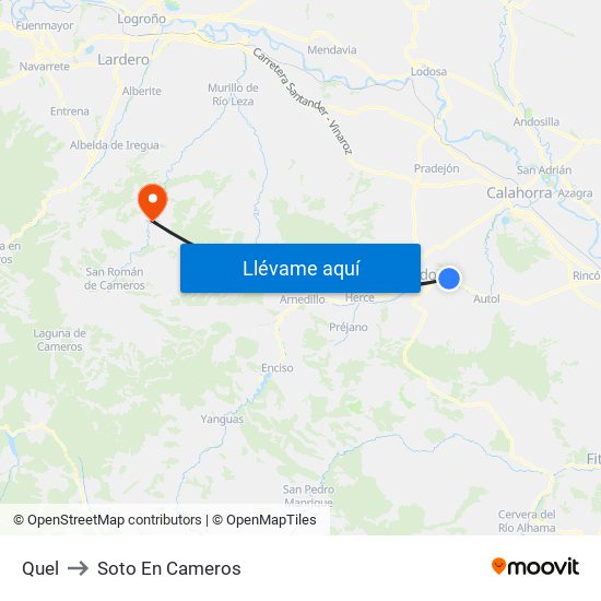 Quel to Soto En Cameros map