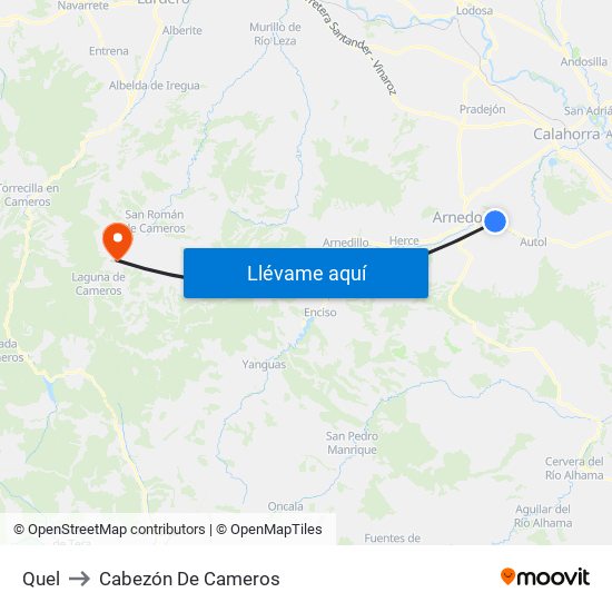 Quel to Cabezón De Cameros map