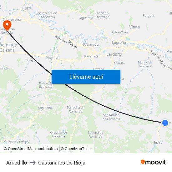 Arnedillo to Castañares De Rioja map