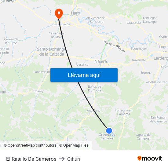 El Rasillo De Cameros to Cihuri map