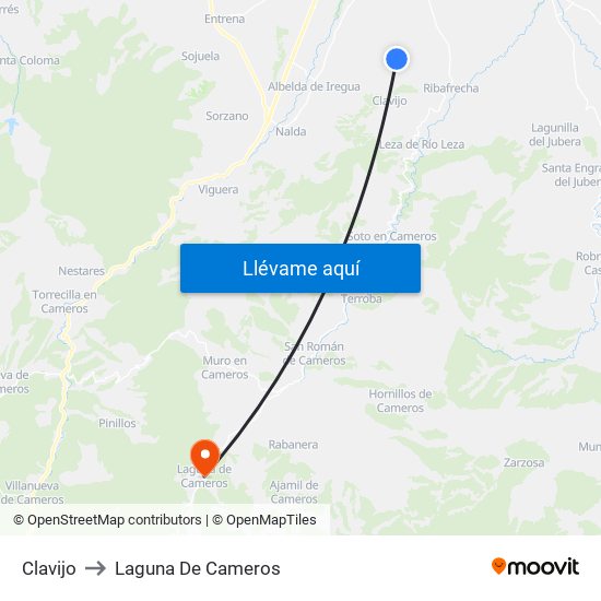 Clavijo to Laguna De Cameros map