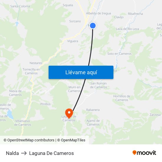 Nalda to Laguna De Cameros map