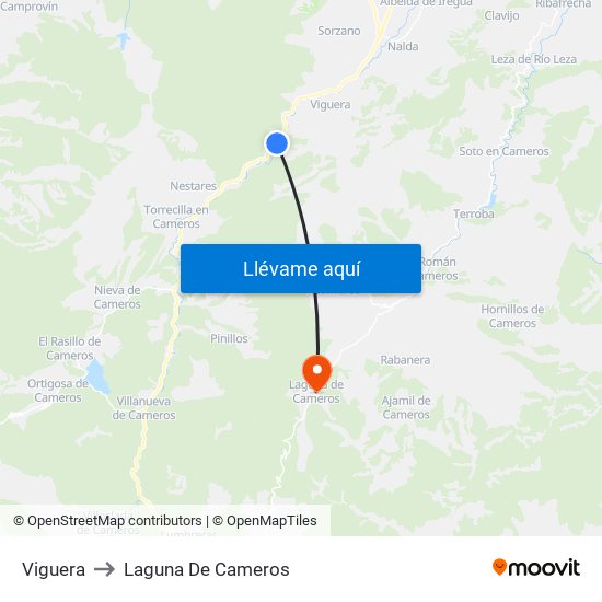 Viguera to Laguna De Cameros map