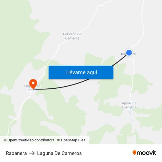 Rabanera to Laguna De Cameros map