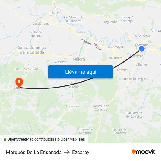 Marqués De La Ensenada to Ezcaray map