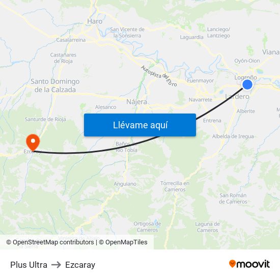 Plus Ultra to Ezcaray map