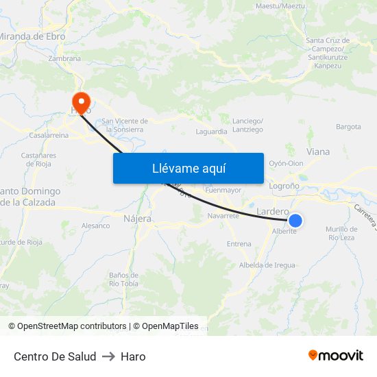 Centro De Salud to Haro map