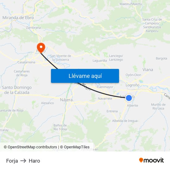 Forja to Haro map