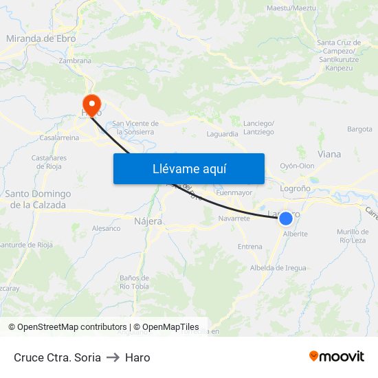 Cruce Ctra. Soria to Haro map