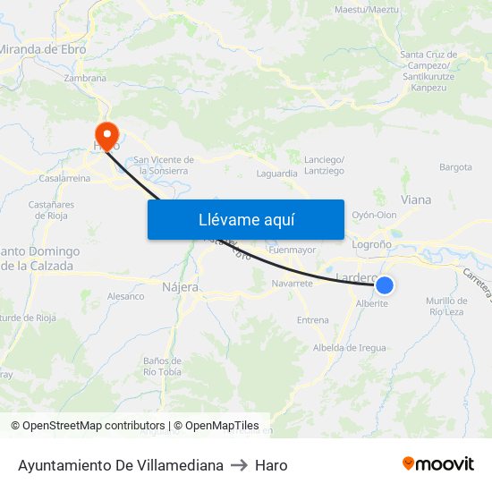 Ayuntamiento De Villamediana to Haro map