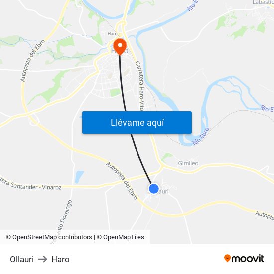 Ollauri to Haro map