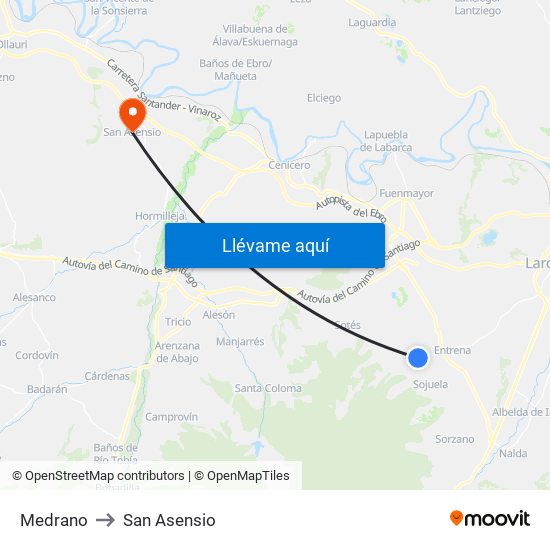 Medrano to San Asensio map