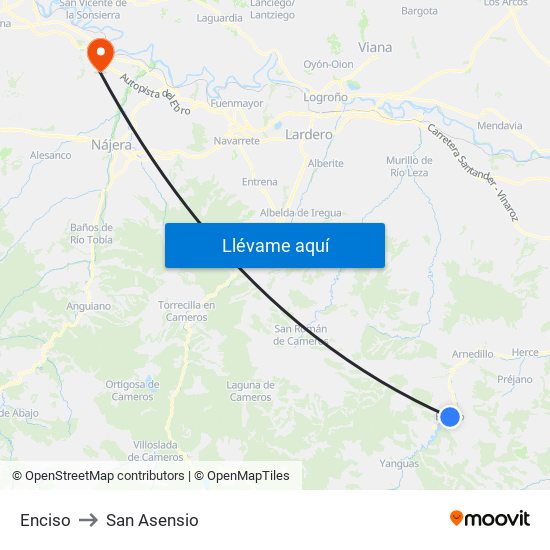 Enciso to San Asensio map
