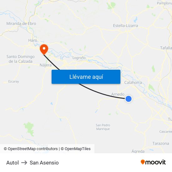 Autol to San Asensio map