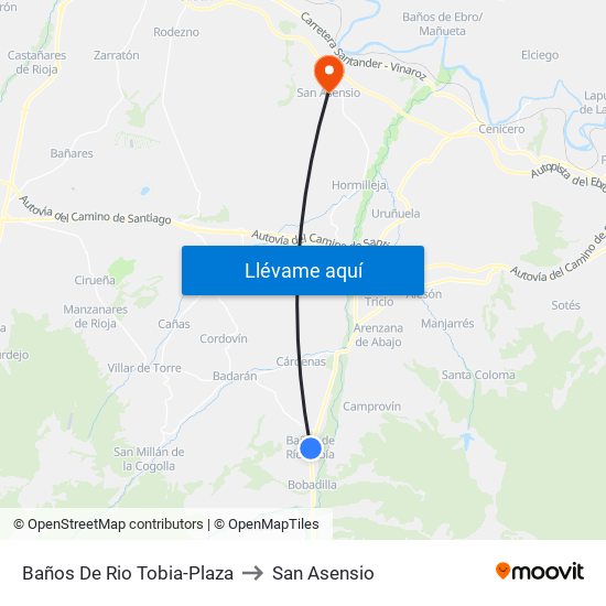 Baños De Rio Tobia-Plaza to San Asensio map