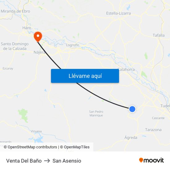 Venta Del Baño to San Asensio map