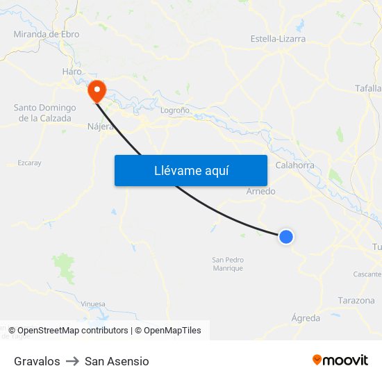 Gravalos to San Asensio map