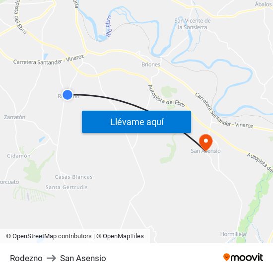 Rodezno to San Asensio map