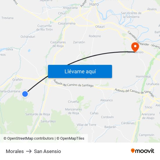 Morales to San Asensio map