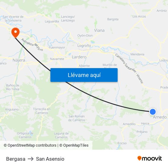 Bergasa to San Asensio map