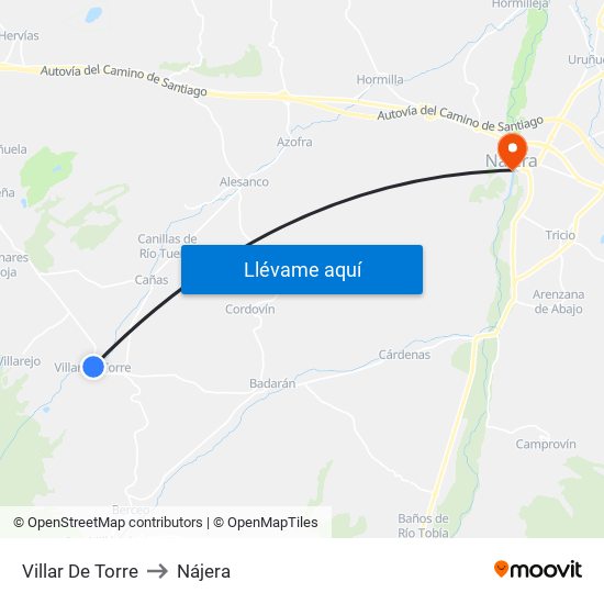 Villar De Torre to Nájera map