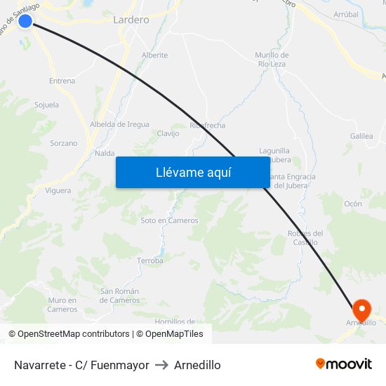 Navarrete - C/ Fuenmayor to Arnedillo map