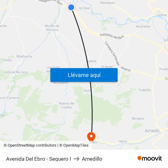Avenida Del Ebro - Sequero I to Arnedillo map