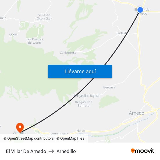 El Villar De Arnedo to Arnedillo map