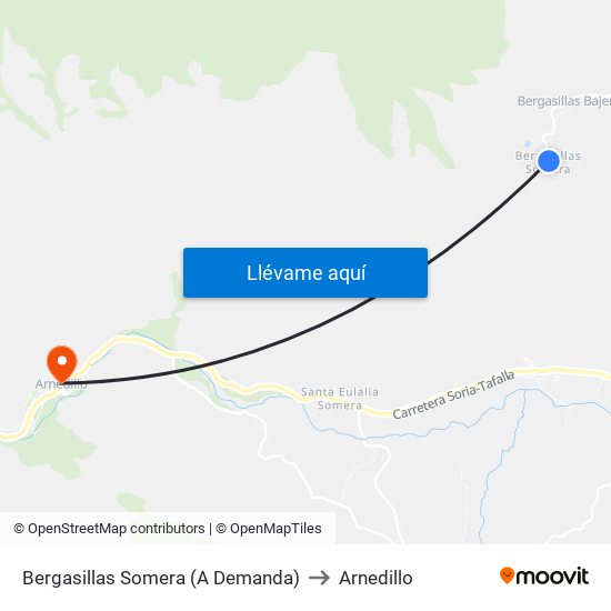 Bergasillas Somera (A Demanda) to Arnedillo map