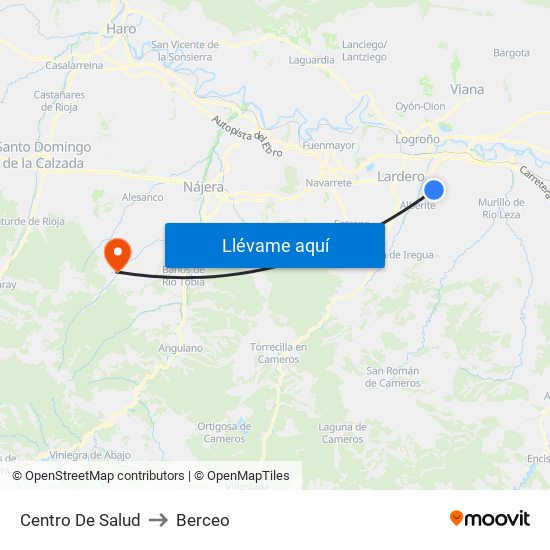 Centro De Salud to Berceo map