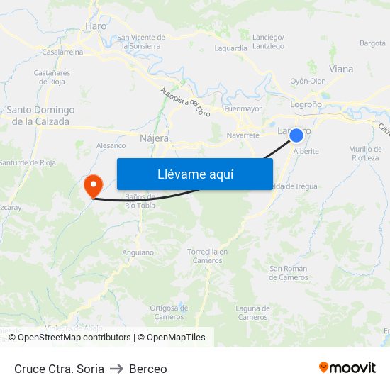 Cruce Ctra. Soria to Berceo map