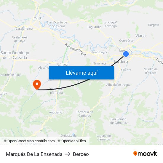 Marqués De La Ensenada to Berceo map